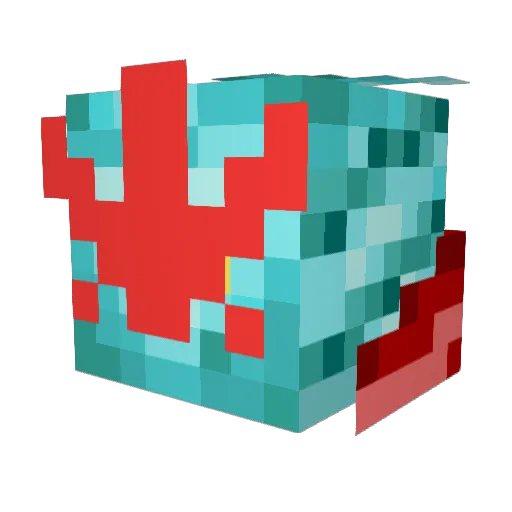 Dangertarian Minecraft avatar head, 3D render