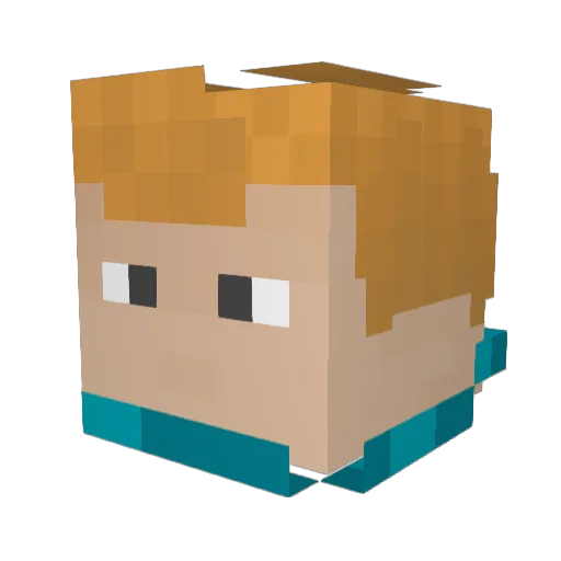 DangoJU Minecraft avatar head, 3D render