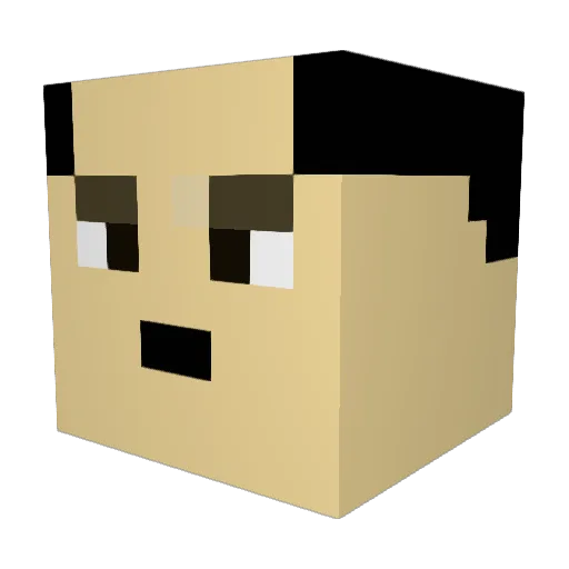 Dangras Minecraft avatar head, 3D render