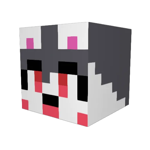 Dangsyo Minecraft avatar head, 3D render