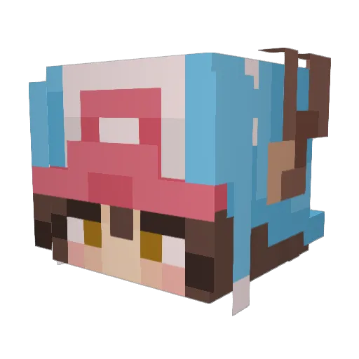 DaniDaze Minecraft avatar head, 3D render