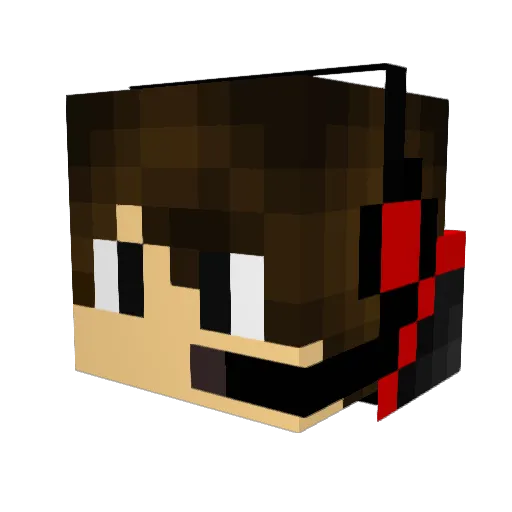 DaniFireFox Minecraft avatar head, 3D render