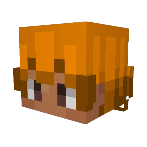 DaniMoxi Minecraft avatar head, 3D render