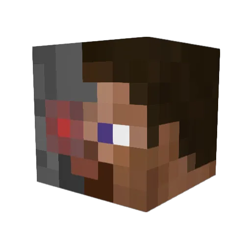 DaniSan Minecraft avatar head, 3D render