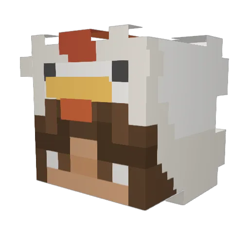 DaniWater Minecraft avatar head, 3D render