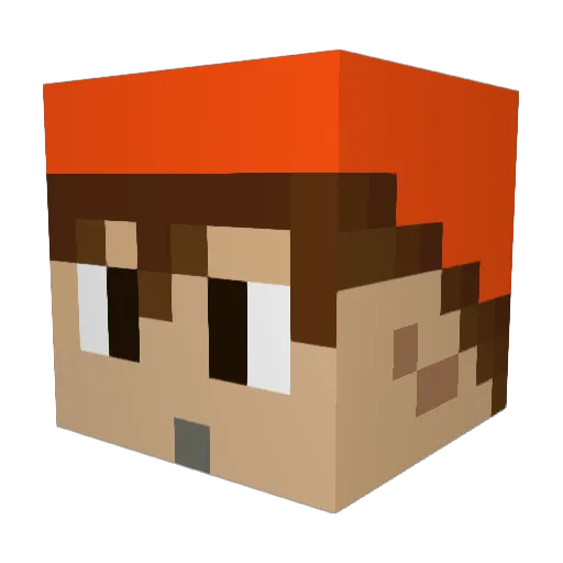 Dani_Rainbow Minecraft avatar head, 3D render