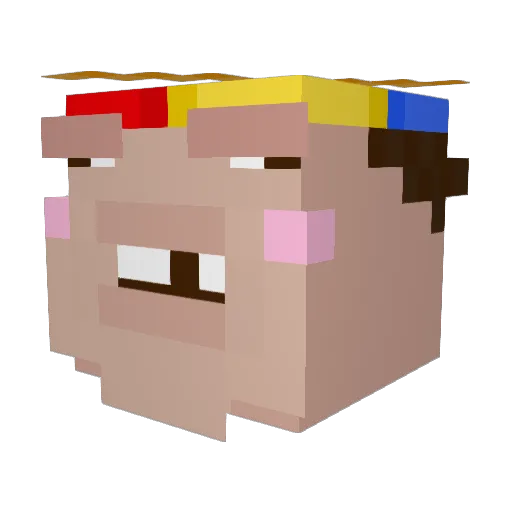 Daniagus Minecraft avatar head, 3D render