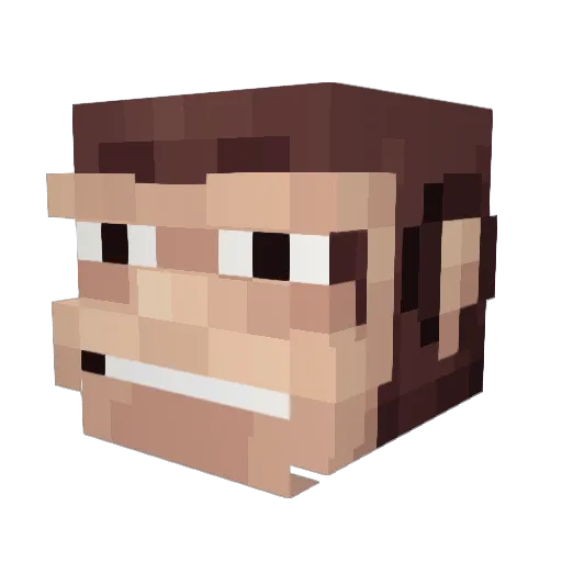 Daniaw Minecraft avatar head, 3D render