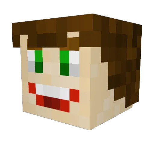 DanielFamous Minecraft avatar head, 3D render