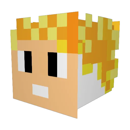 Daniel_00000 Minecraft avatar head, 3D render