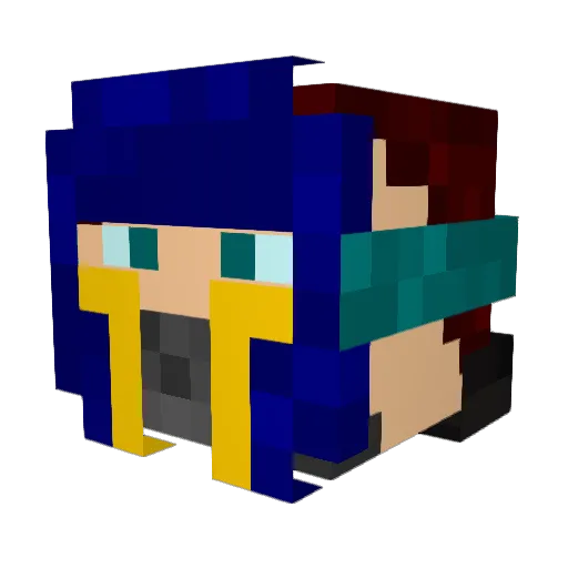 Danielanadii Minecraft avatar head, 3D render