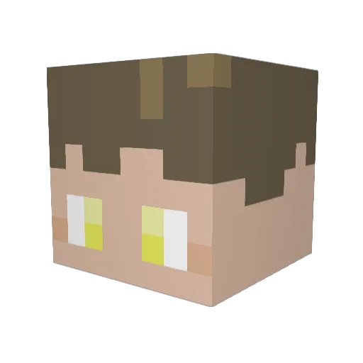Daniesis Minecraft avatar head, 3D render