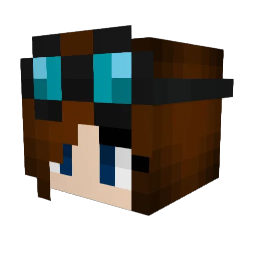 DaniiTDM Minecraft avatar head, 3D render