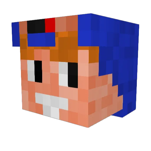 DanililPump Minecraft avatar head, 3D render