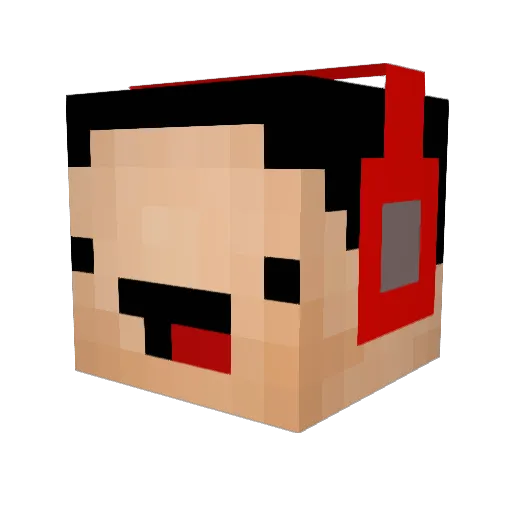 Danimarch Minecraft avatar head, 3D render