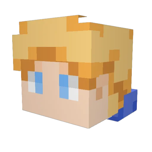 Daniodin Minecraft avatar head, 3D render
