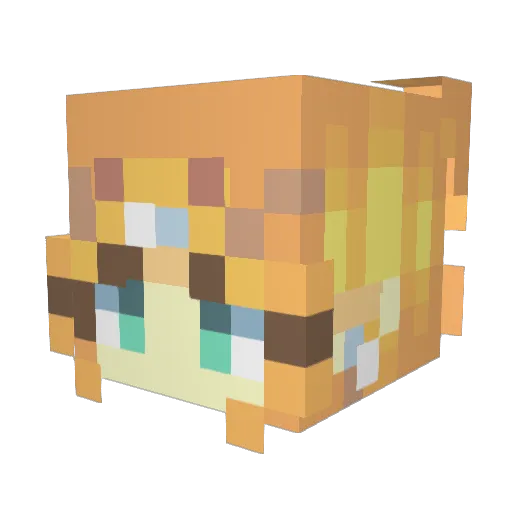 Daniopara Minecraft avatar head, 3D render