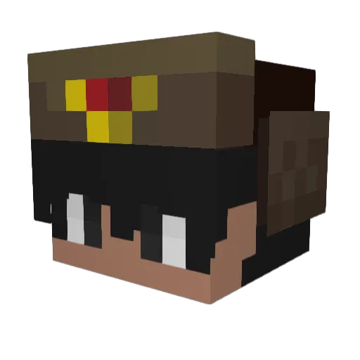 DanishCrXnK Minecraft avatar head, 3D render