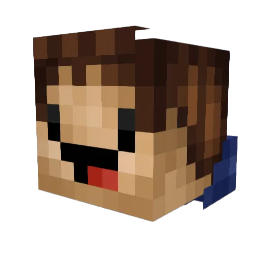 Danjun Minecraft avatar head, 3D render