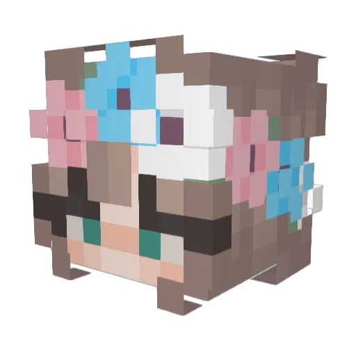 DankLlamas Minecraft avatar head, 3D render