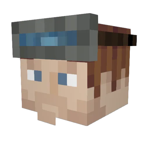 Dankere Minecraft avatar head, 3D render