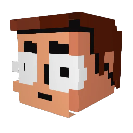 Dankeway Minecraft avatar head, 3D render