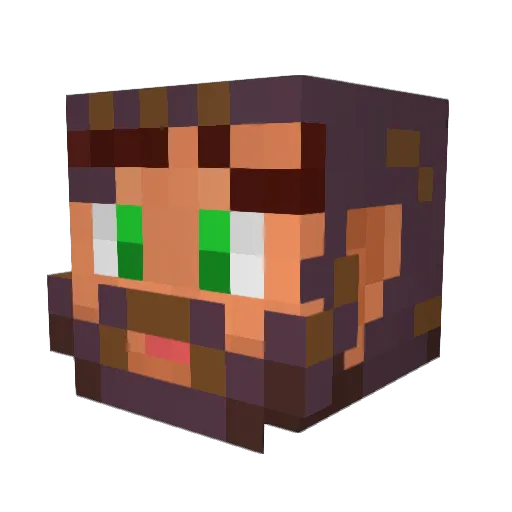 Dankonen Minecraft avatar head, 3D render