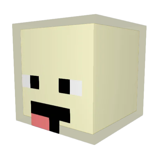 Danmuji1 Minecraft avatar head, 3D render