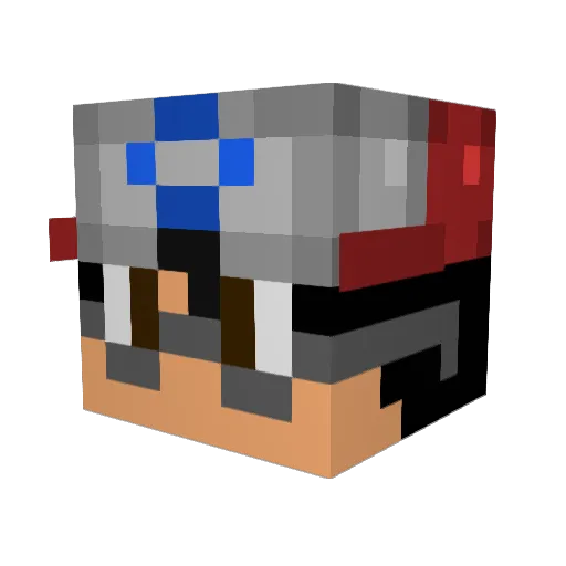 Dannerz Minecraft avatar head, 3D render