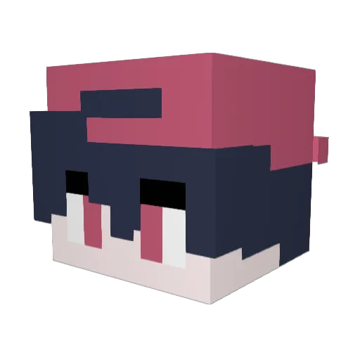 DanniiYa Minecraft avatar head, 3D render
