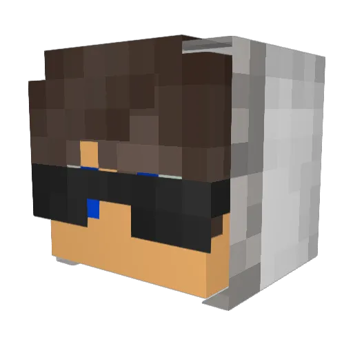 Danniii Minecraft avatar head, 3D render
