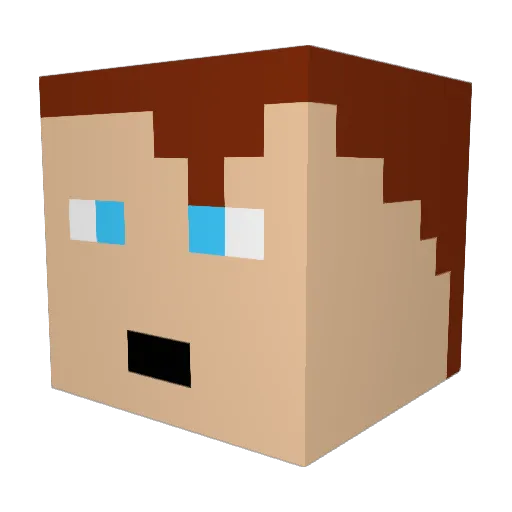 Danno712 Minecraft avatar head, 3D render