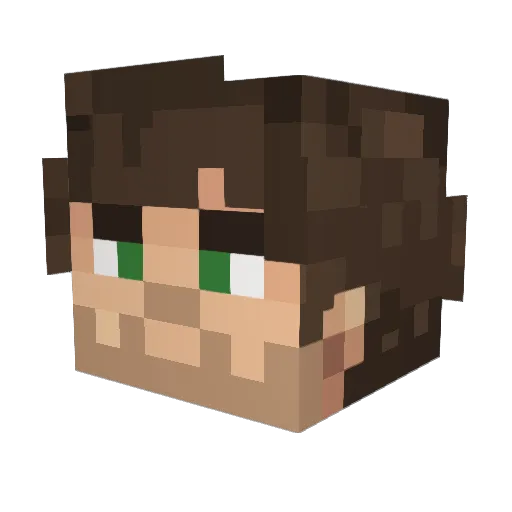 DannoNoNo Minecraft avatar head, 3D render