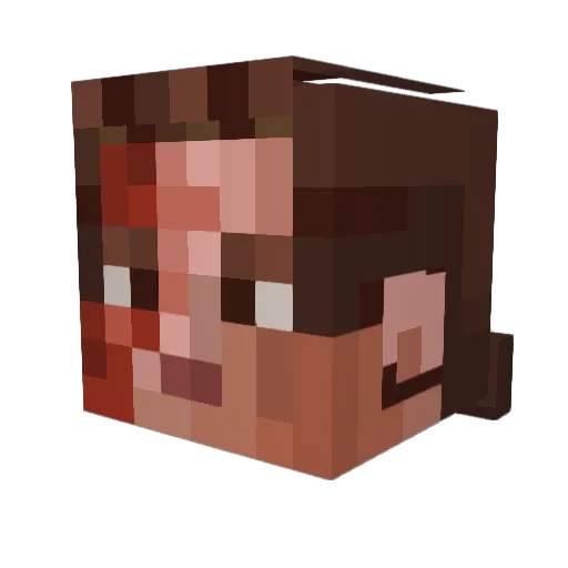 Dannsku Minecraft avatar head, 3D render