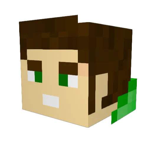 Danny77B Minecraft avatar head, 3D render