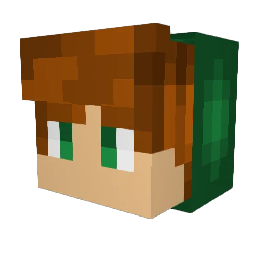 DannyDaws Minecraft avatar head, 3D render