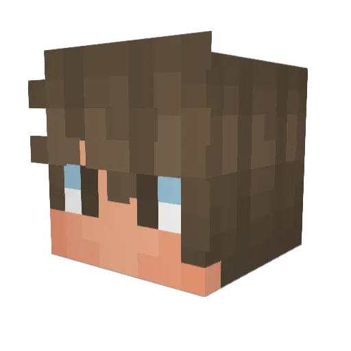 DannyOneBit Minecraft avatar head, 3D render