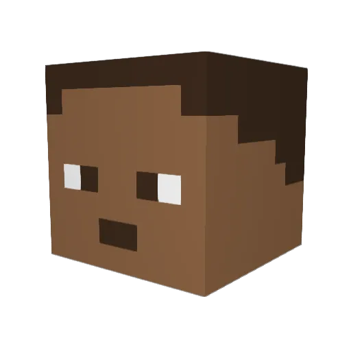 DannyWLuna29TV Minecraft avatar head, 3D render