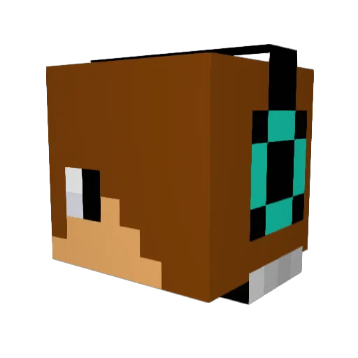 Dannyblock Minecraft avatar head, 3D render