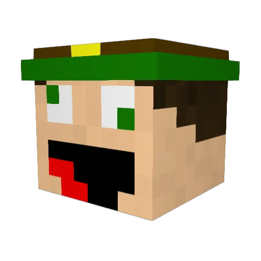 Dannykite Minecraft avatar head, 3D render