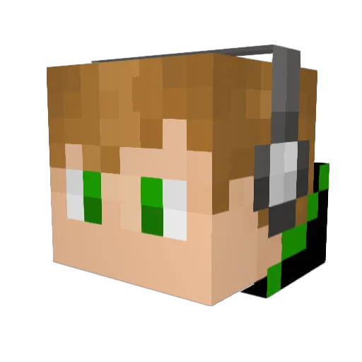 Dannystrata Minecraft avatar head, 3D render
