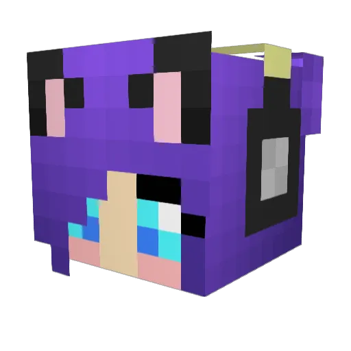 Danoninha Minecraft avatar head, 3D render