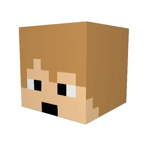 Danonke Minecraft avatar head, 3D render