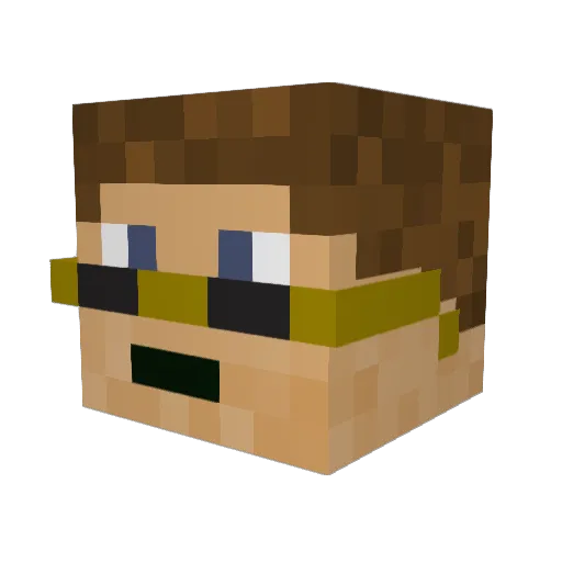 Danoonin_15 Minecraft avatar head, 3D render