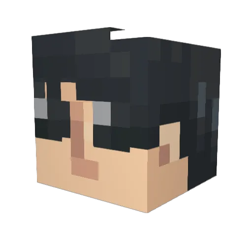 Dansgender Minecraft avatar head, 3D render