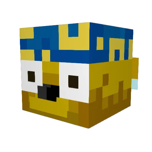 Dansino Minecraft avatar head, 3D render