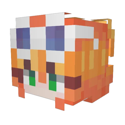 Dansuri Minecraft avatar head, 3D render