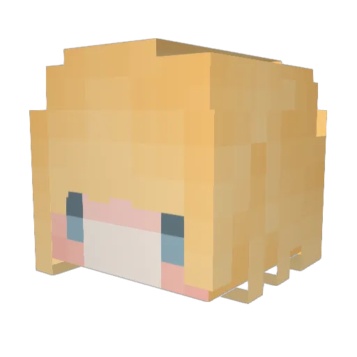 DantaQwQ Minecraft avatar head, 3D render