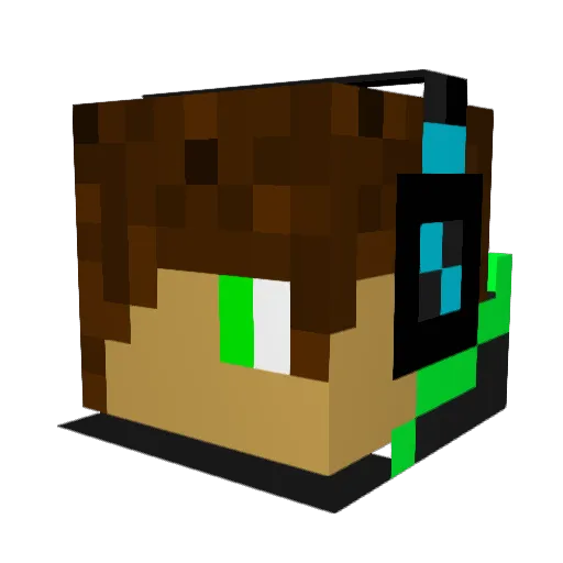 DanteElmo Minecraft avatar head, 3D render