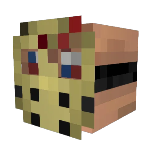 Dantebb Minecraft avatar head, 3D render